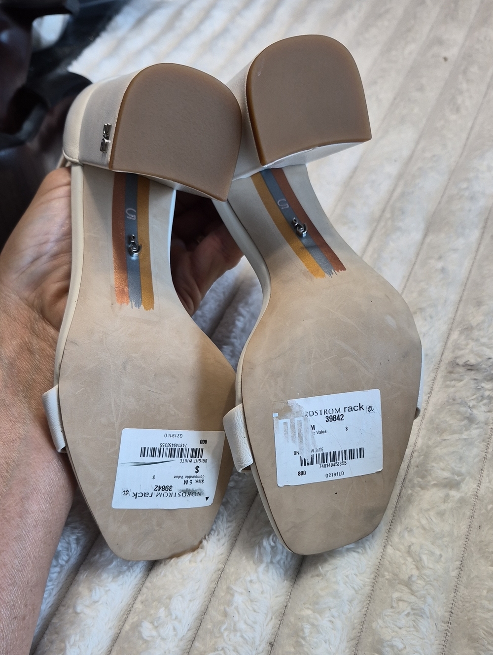 SAM EDELMAN DANIELLA LEATHER BLOCK HEEL SANDALS WOMEN'S SZ 5 M $165 - Picture 8 of 11